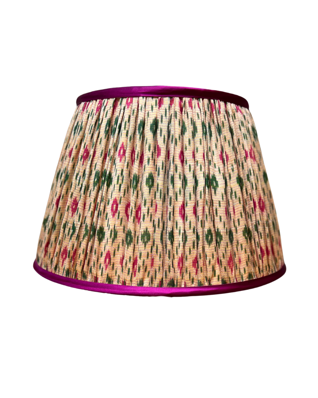 41cm Yellow, Pink & Green Silk Sari Lampshade