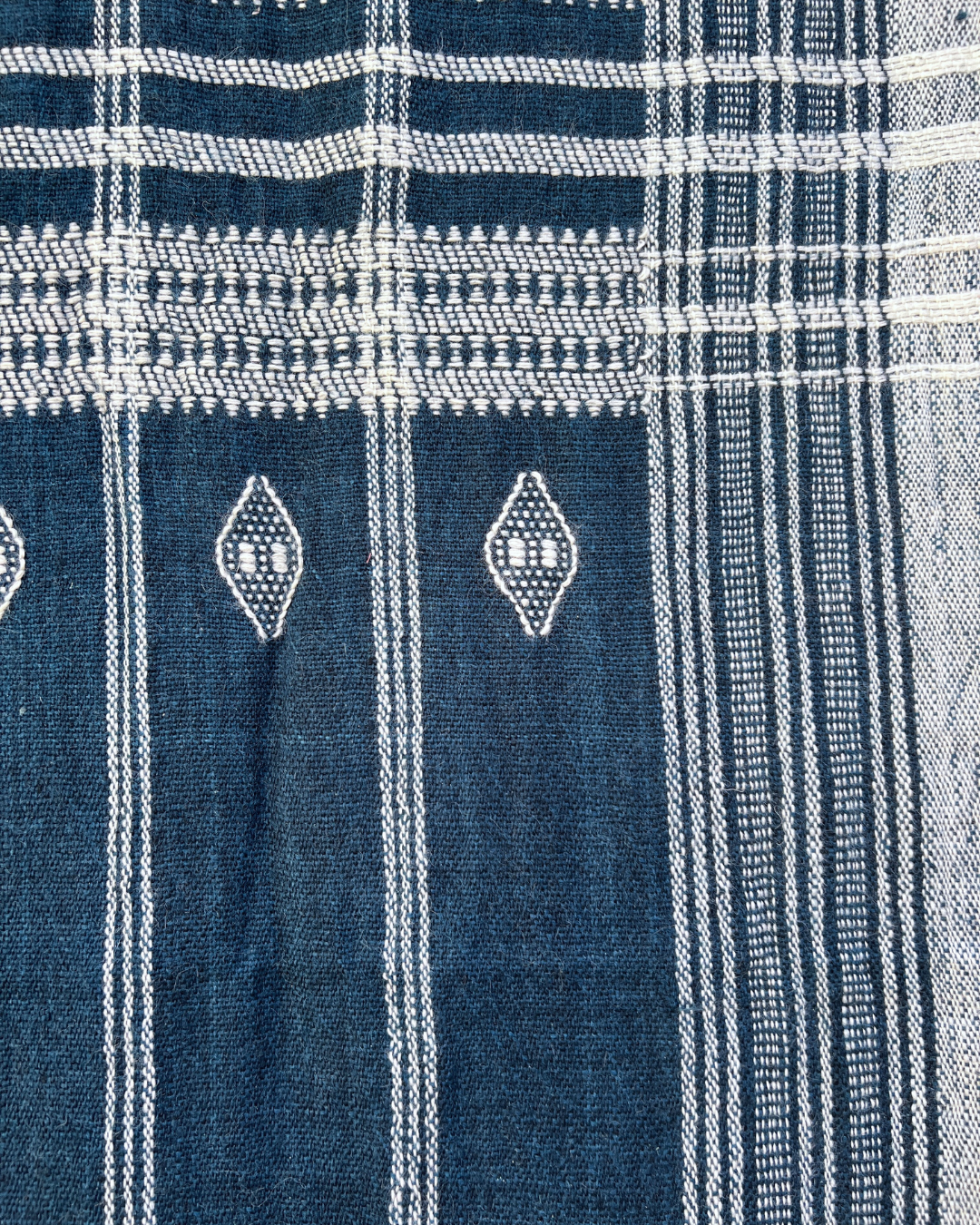 Blue Woven Tassel Throw