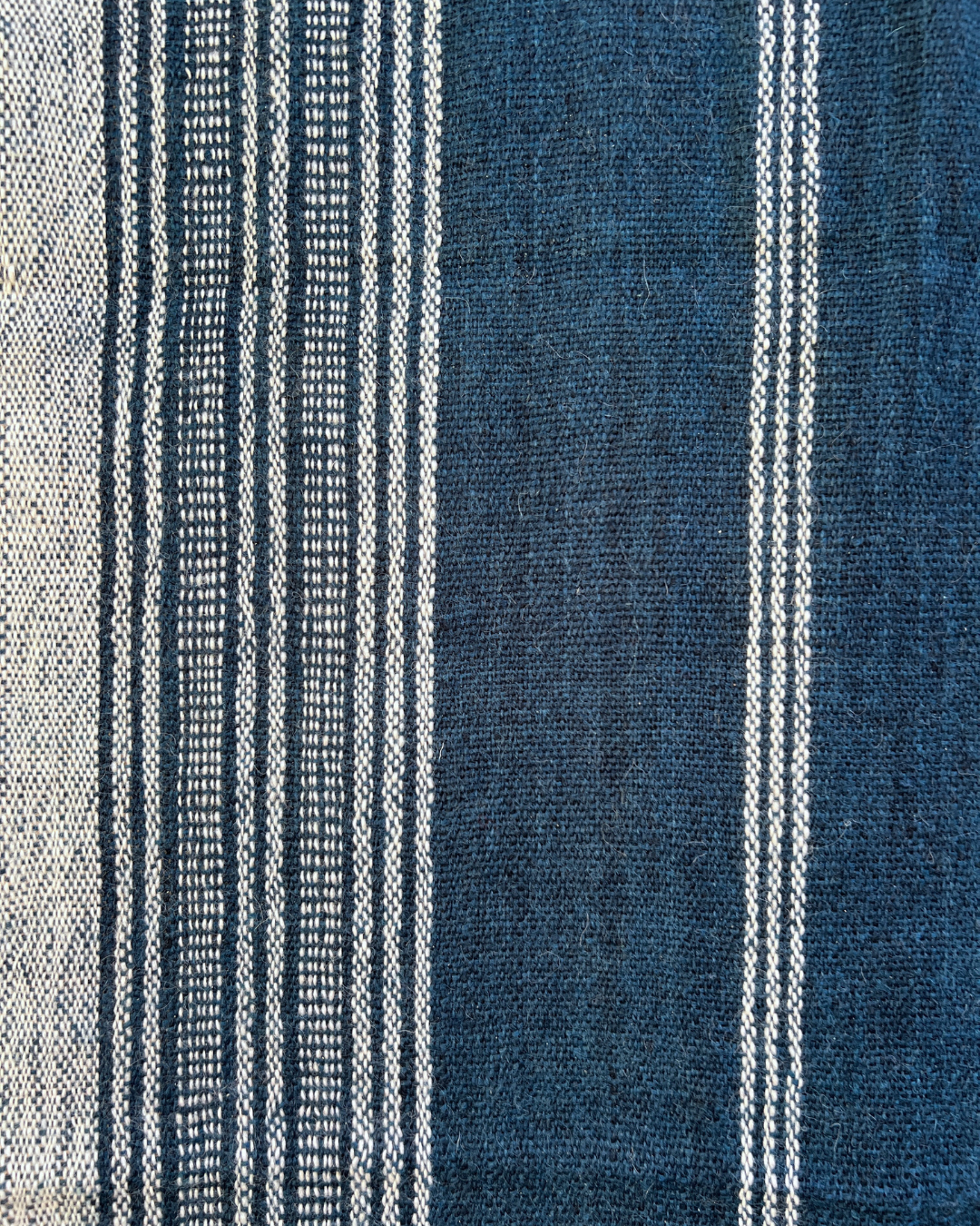Blue Woven Tassel Throw