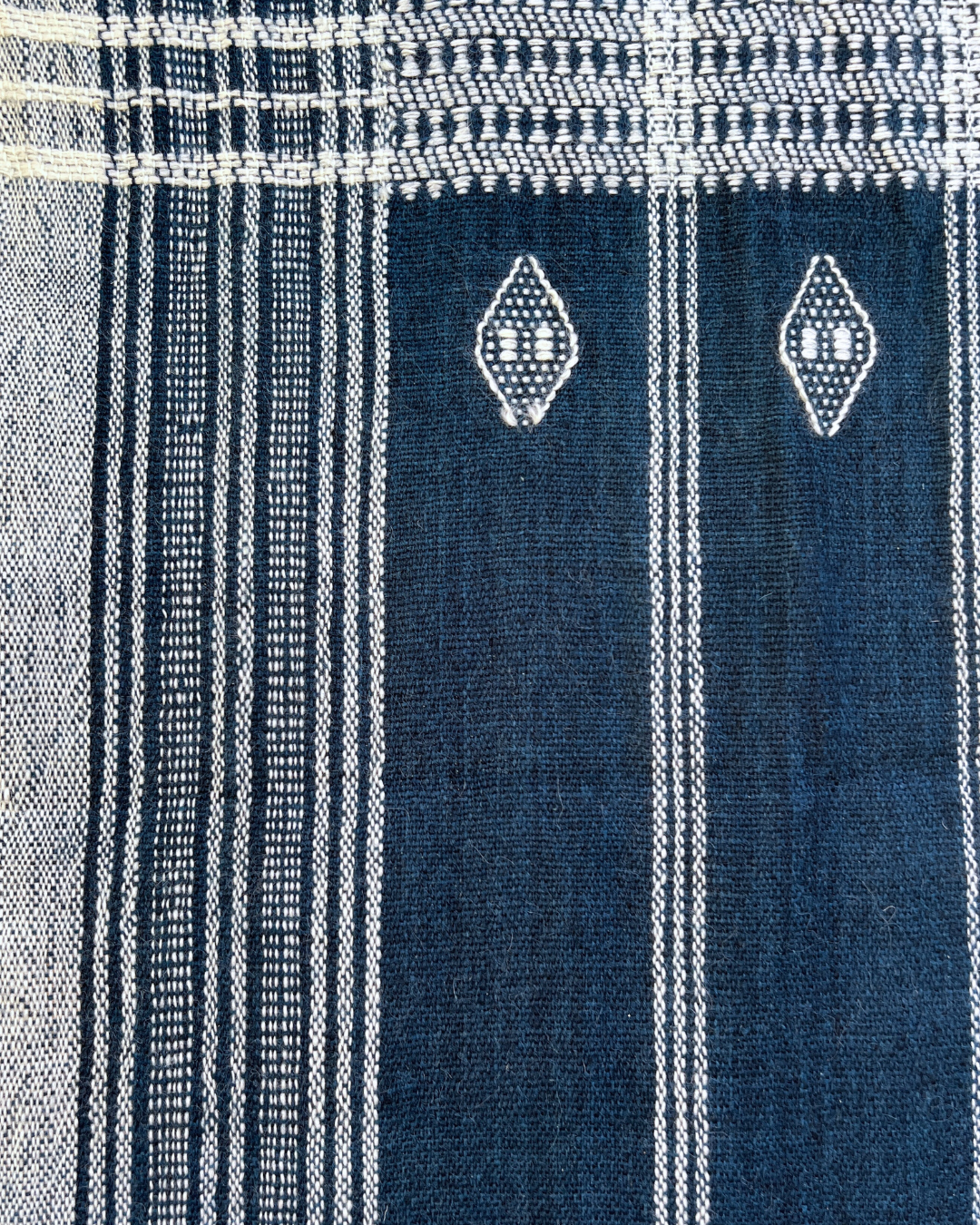 Blue Woven Tassel Throw