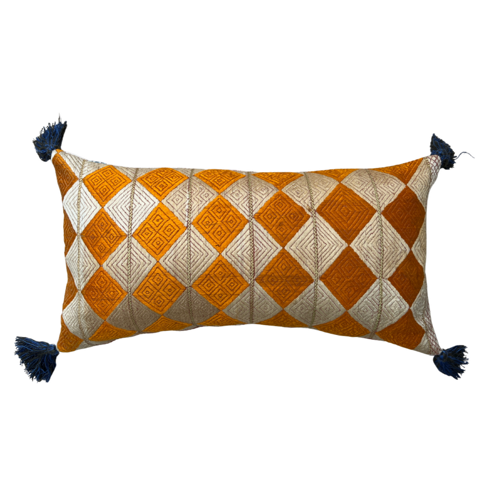 
                      
                        Phulkhari Cushions with Tassels - Orange Small
                      
                    