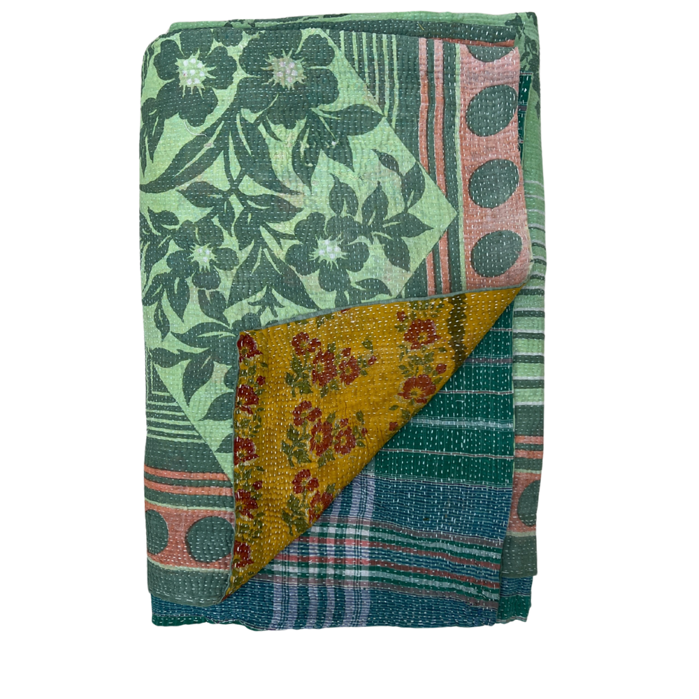 Lightweight Kantha Quilt No. 014