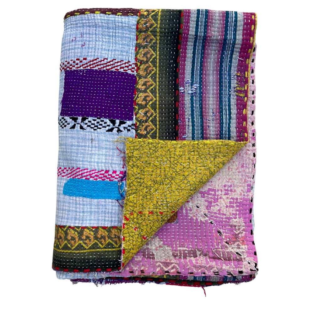Patchwork Kantha Quilt No. 056