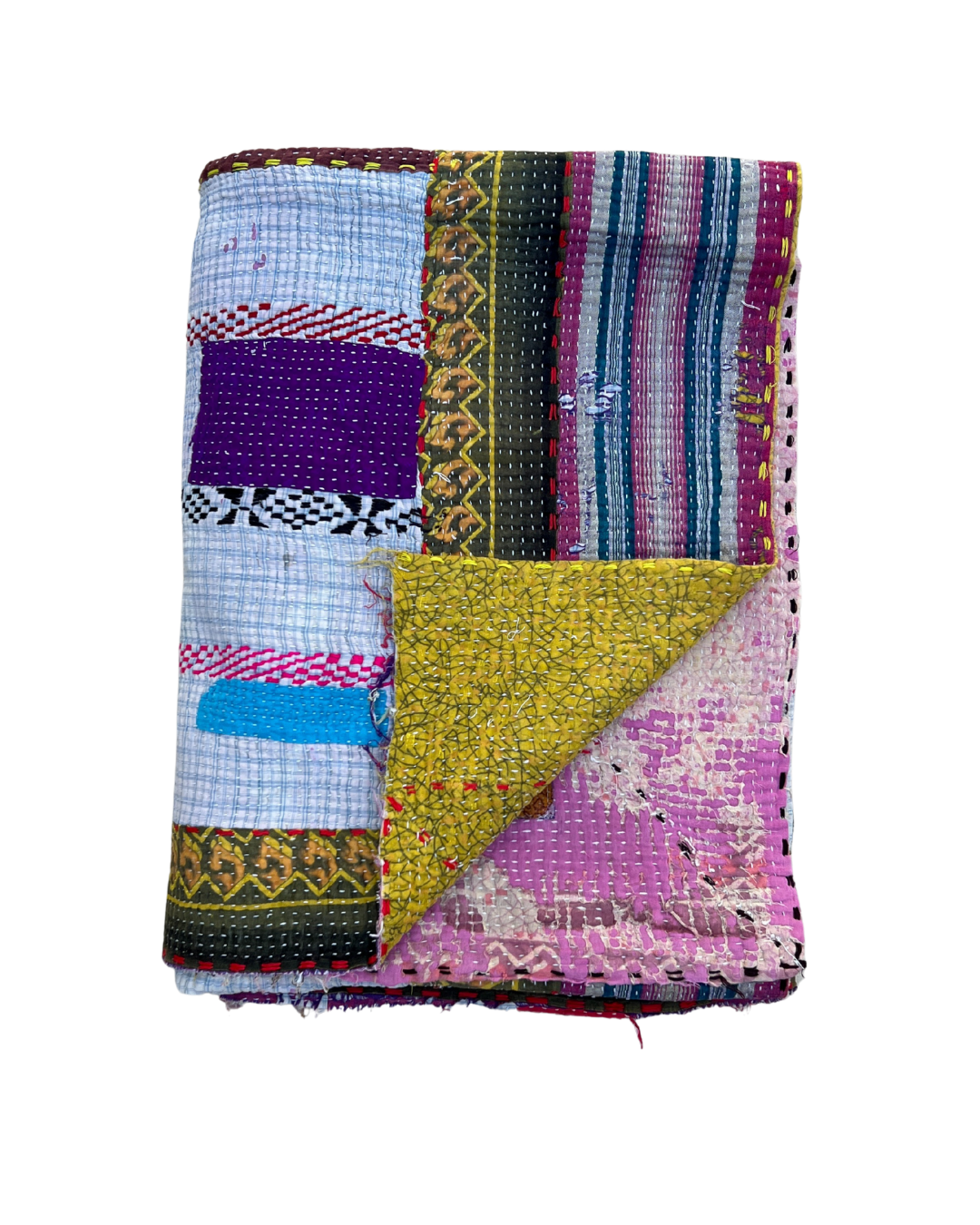 Patchwork Kantha Quilt No. 056