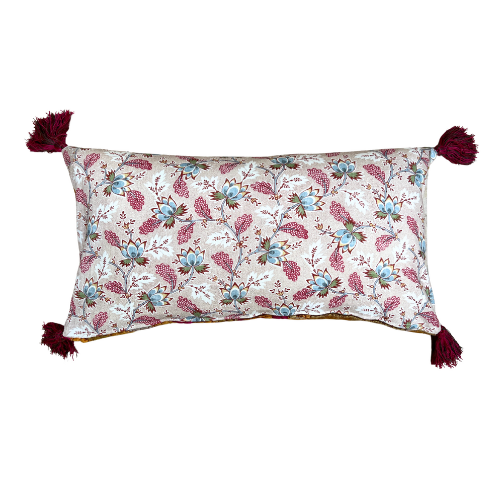 
                      
                        Pink Phulkhari Cushion Cover with Tassels
                      
                    