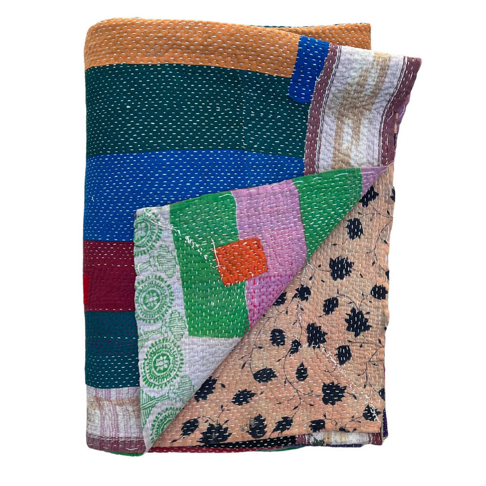 Patchwork Kantha Quilt No. 834