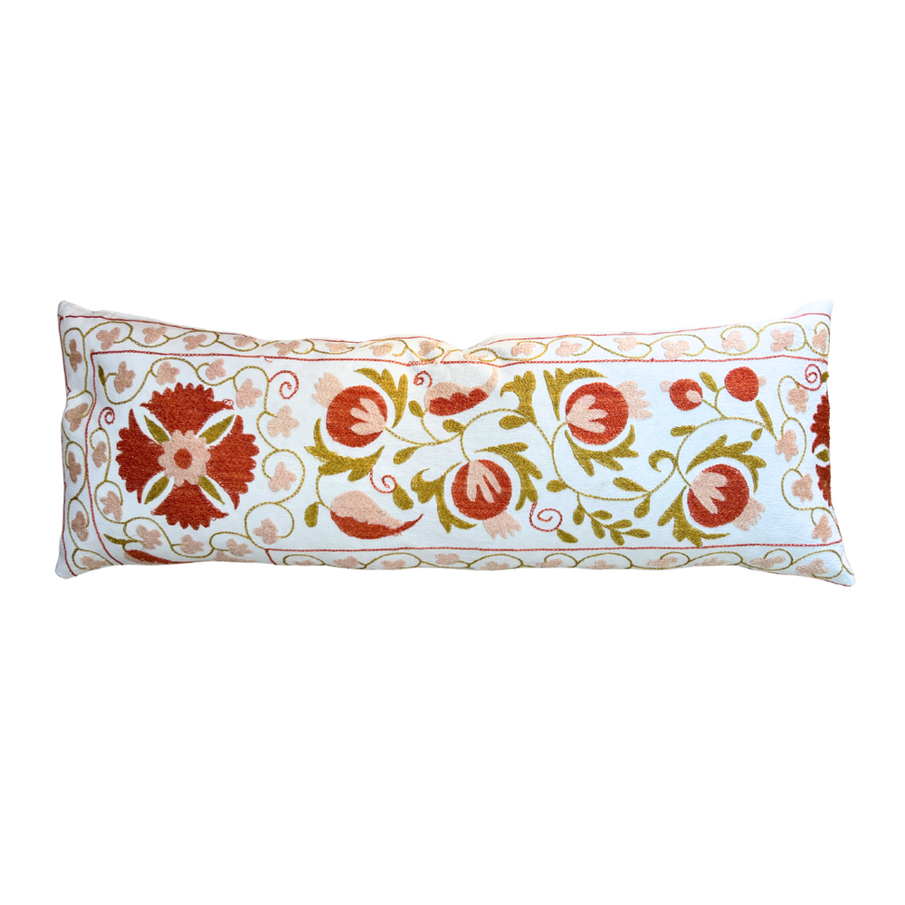 Peach Jumbo Rectangle Suzani Cushion 030