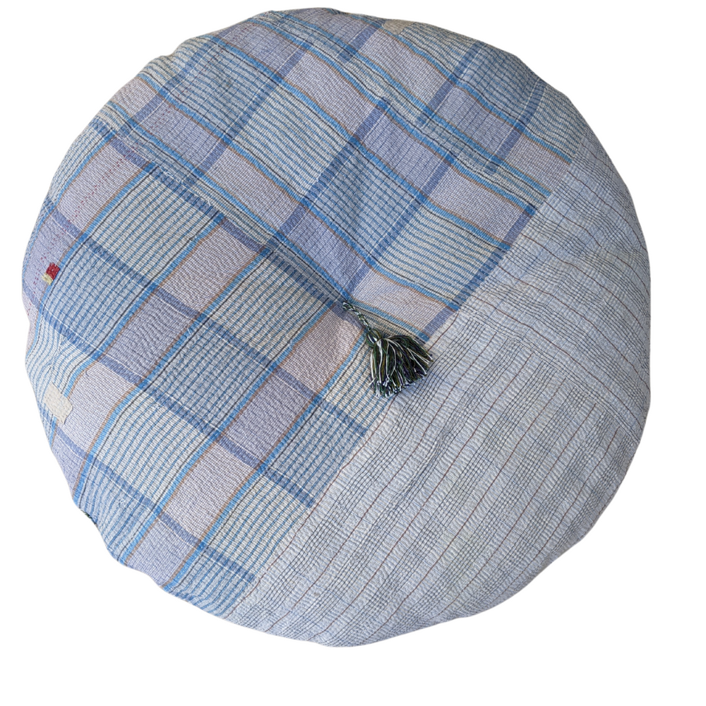 Kantha Round Squab Cushion