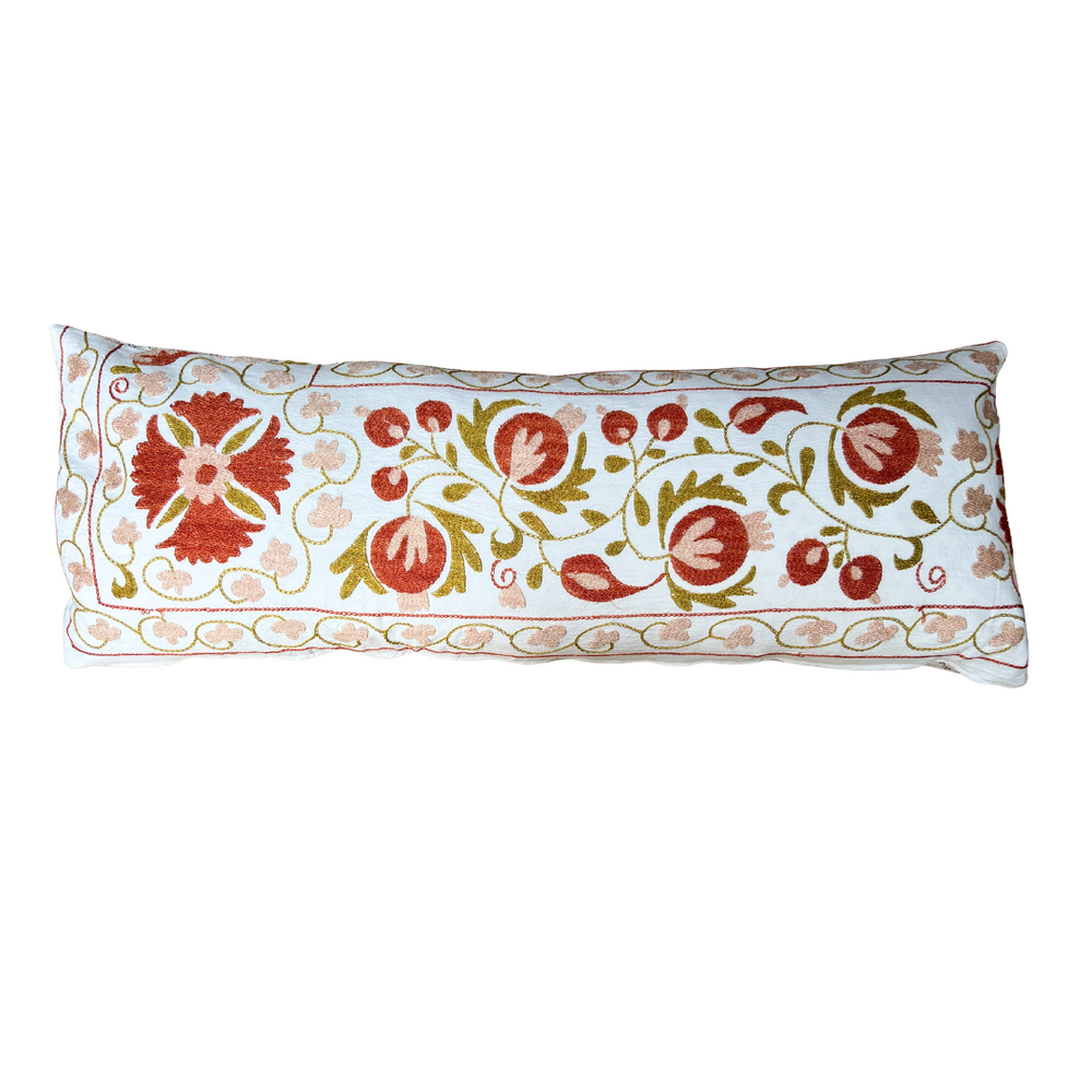 Peach Jumbo Rectangle Suzani Cushion 029