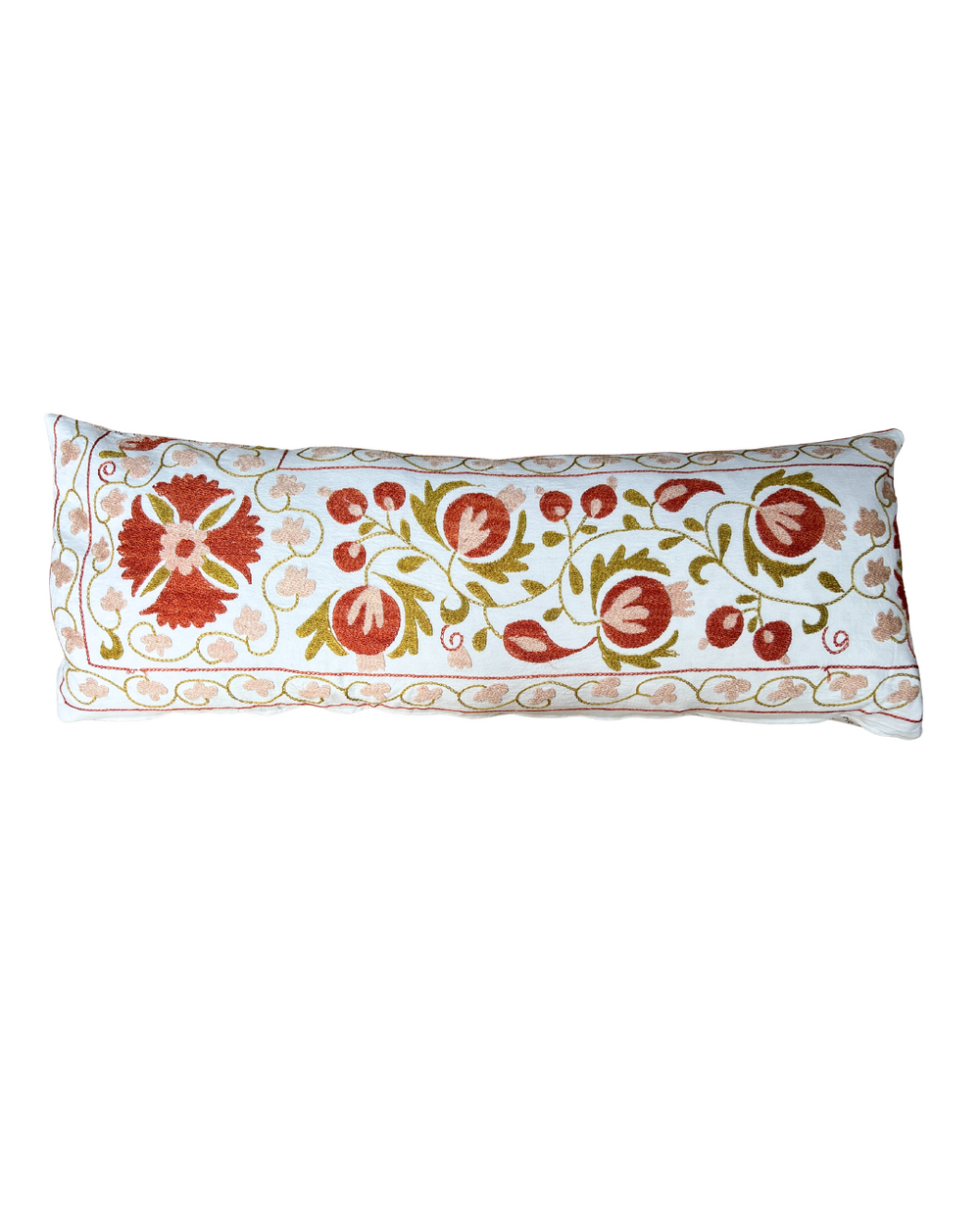 Peach Jumbo Rectangle Suzani Cushion 029