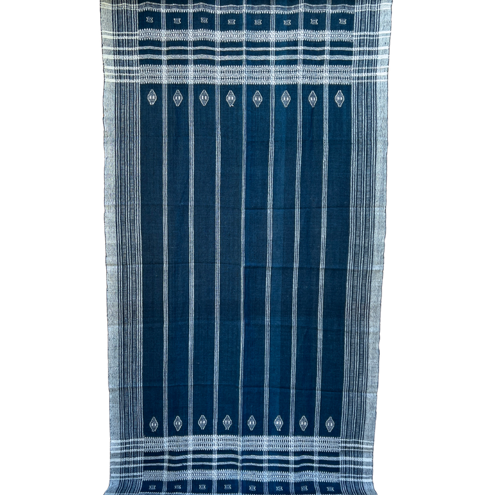 Blue Woven Tassel Throw