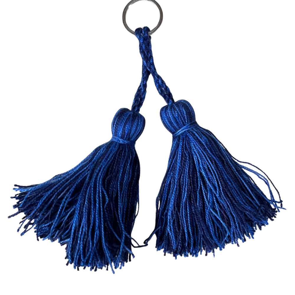 Blue Tassel Keyring