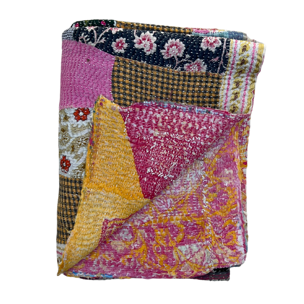 Patchwork Kantha Quilt No. 836