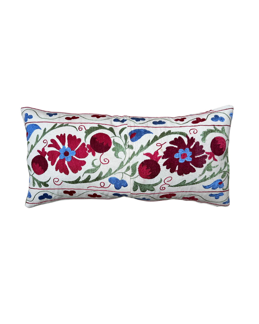Red, Green & Blue Jumbo Rectangle Suzani Cushion 026