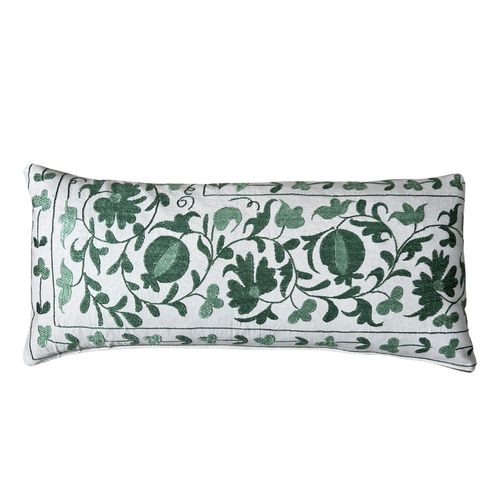 Green Jumbo Rectangle Suzani Cushion 021