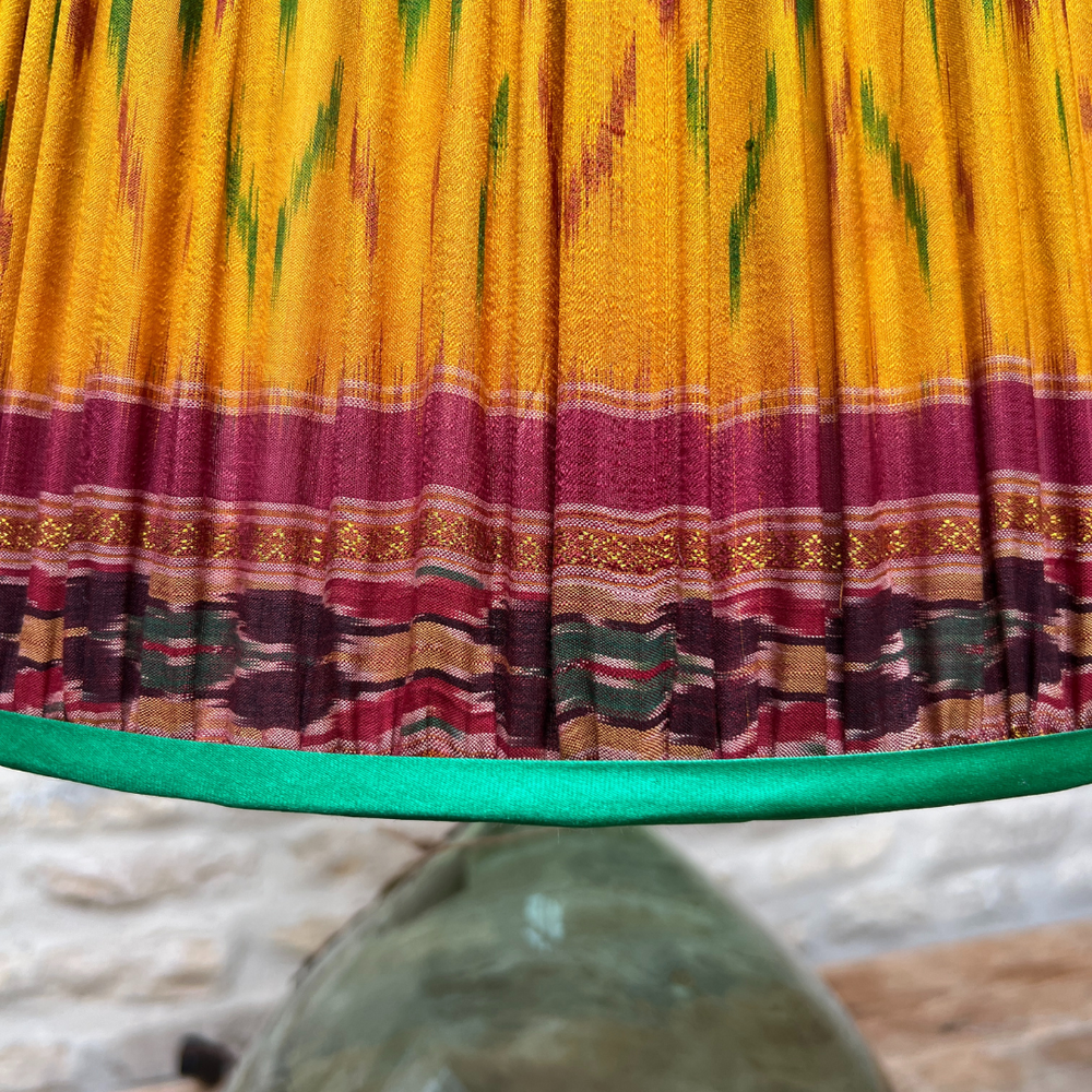 
                      
                        46cm Yellow & Green Vintage Sari Lampshade
                      
                    
