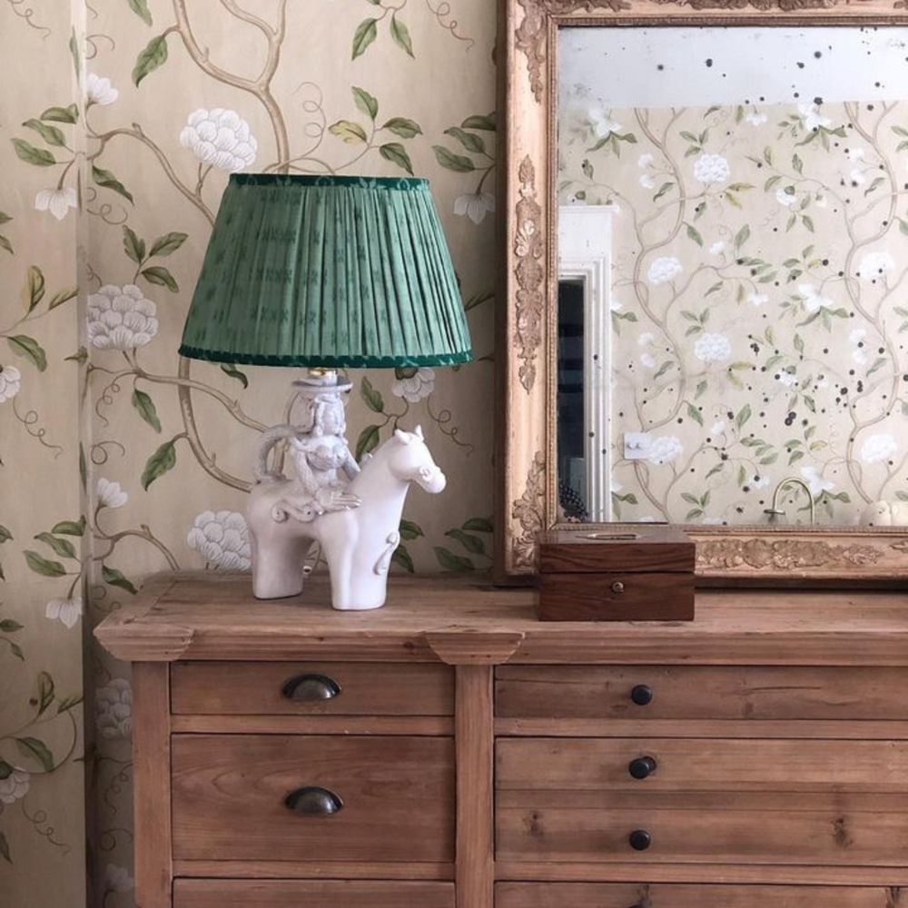 
                      
                        Bespoke Lampshade Service- Create a lampshade from a vintage silk sari of your choice.
                      
                    