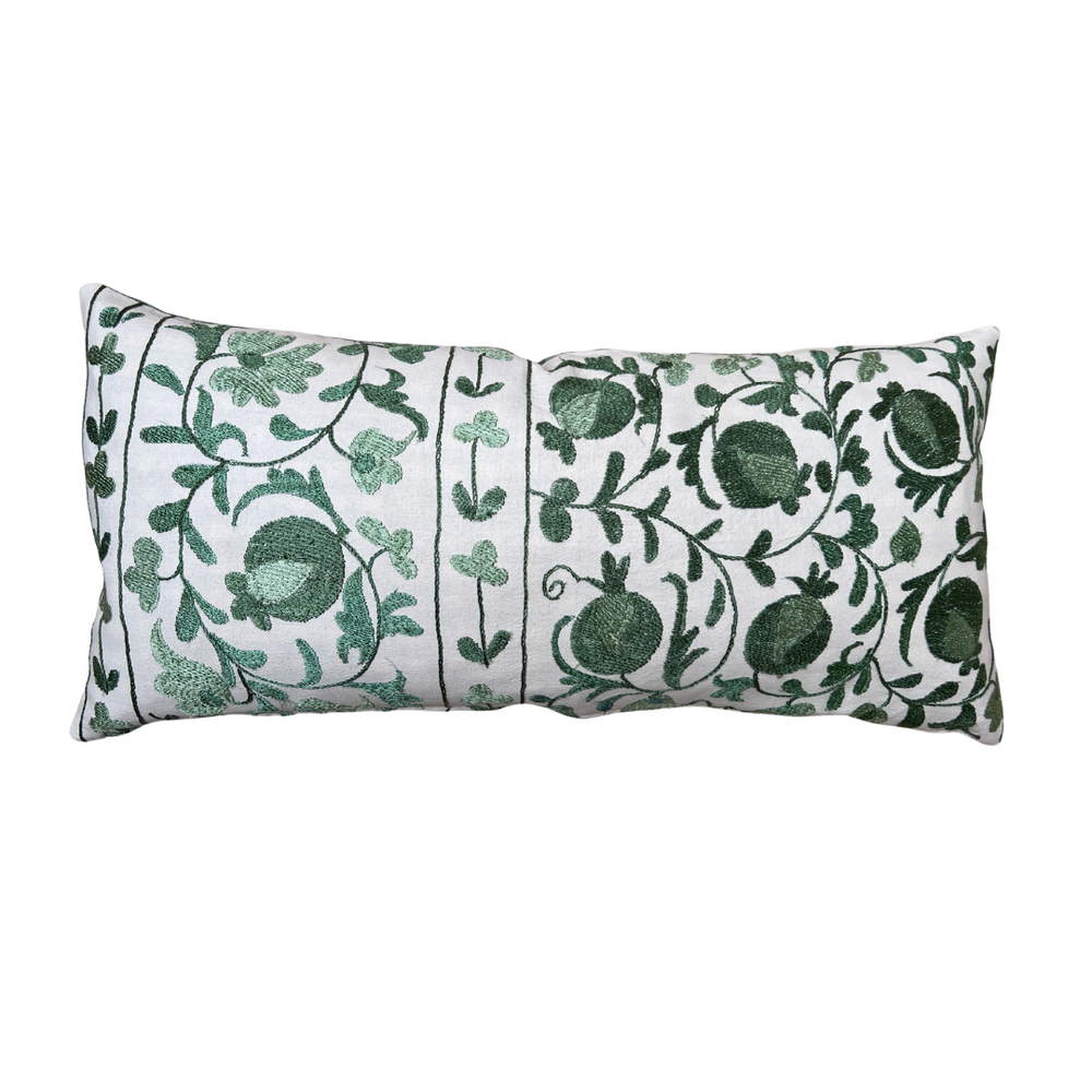 Green Jumbo Rectangle Suzani Cushion 028