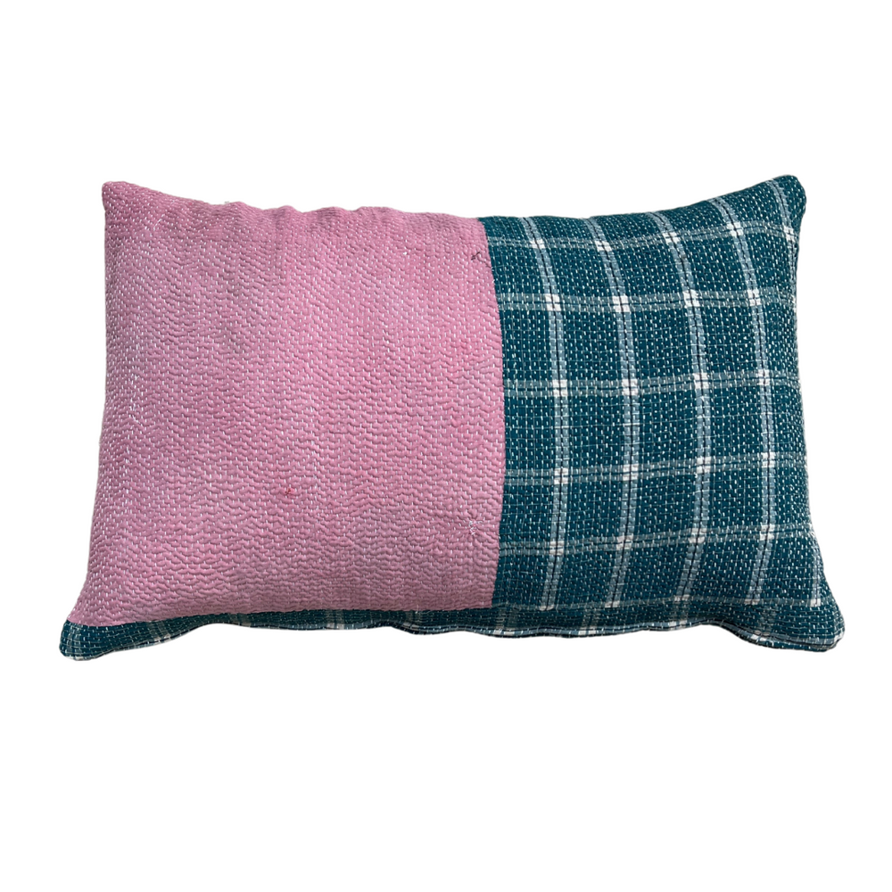 Green, Blue & Pink Kantha Cushions