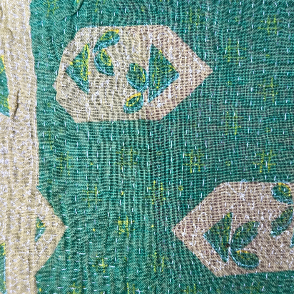 
                      
                        Kantha Lavender Pillow with Tassels - Green Pink
                      
                    