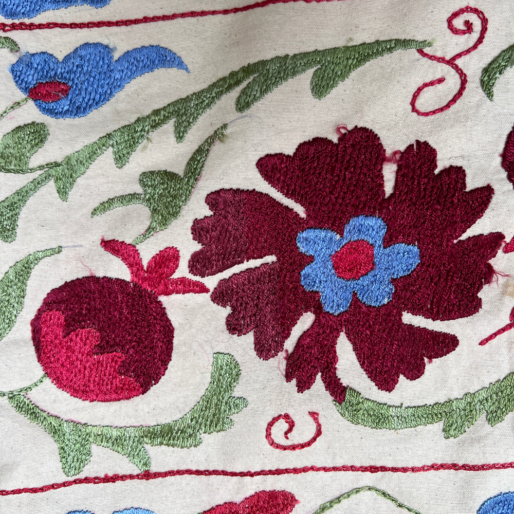 
                      
                        Red, Green & Blue Jumbo Rectangle Suzani Cushion 026
                      
                    