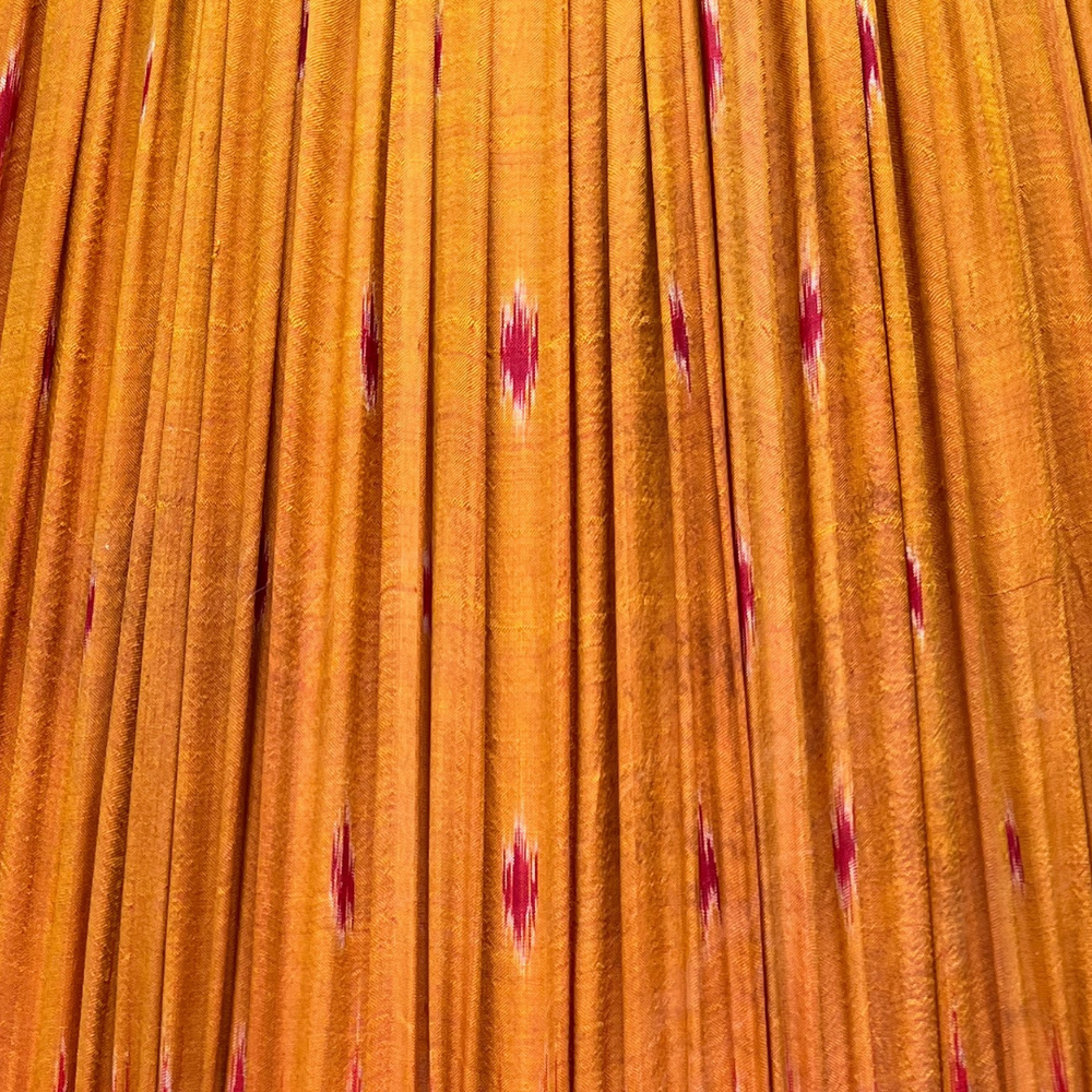 
                      
                        51cm Orange and Blue Silk Sari Lampshade
                      
                    