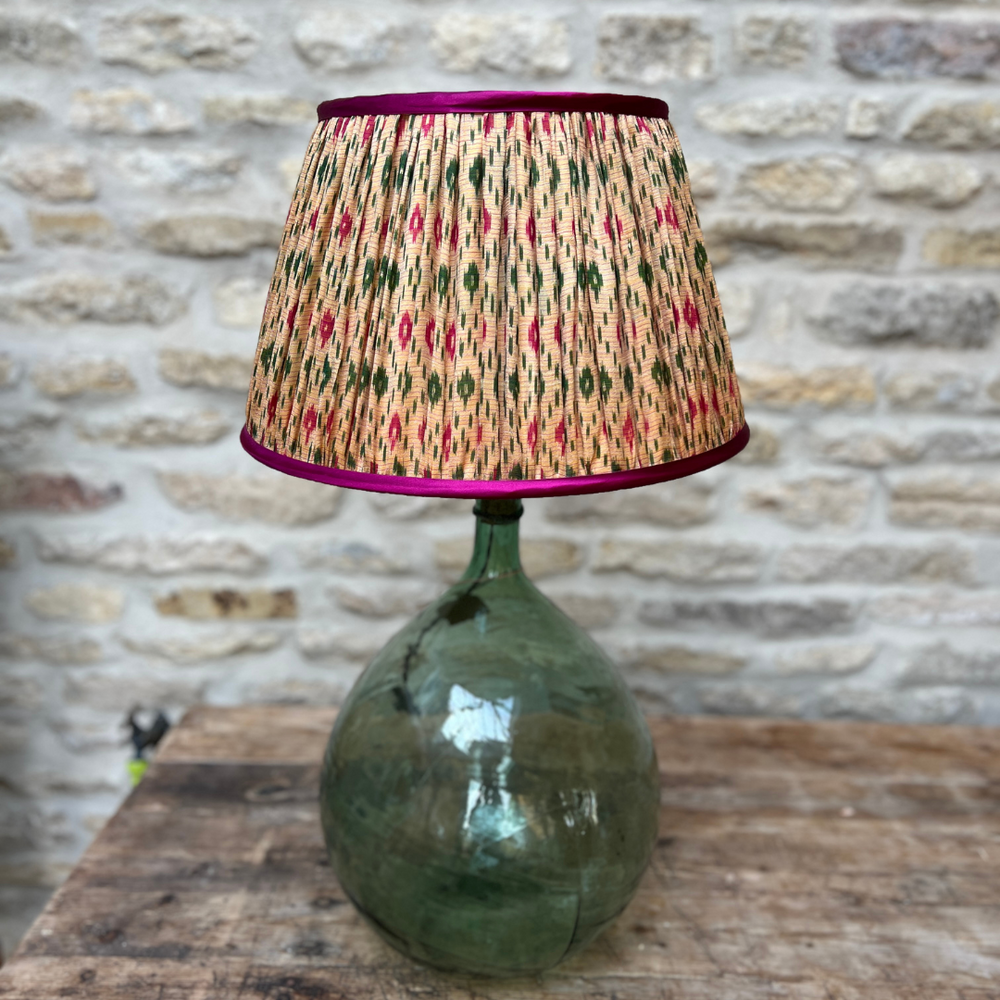
                      
                        41cm Yellow, Pink & Green Silk Sari Lampshade
                      
                    