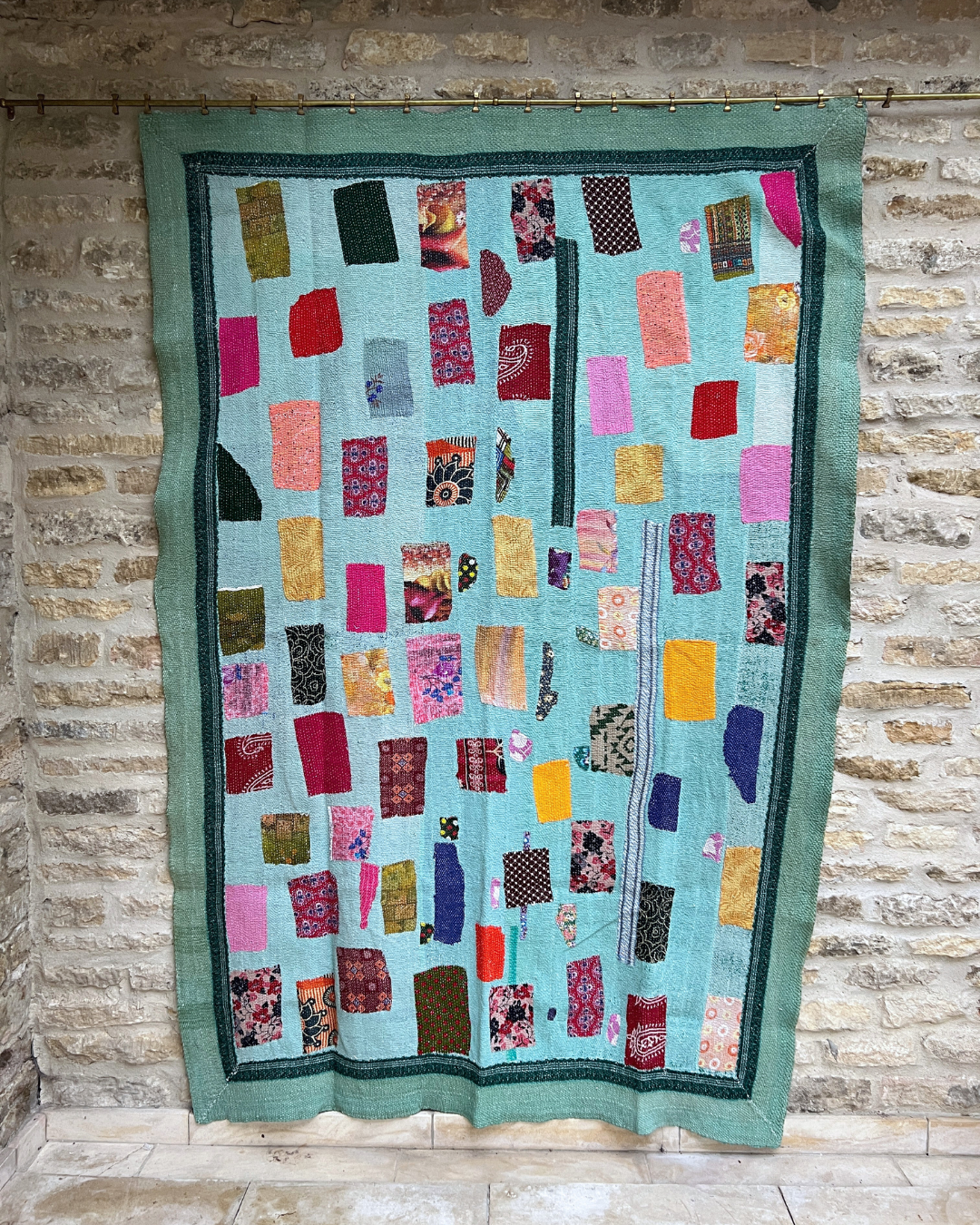 Patchwork Kantha Quilt No. 003