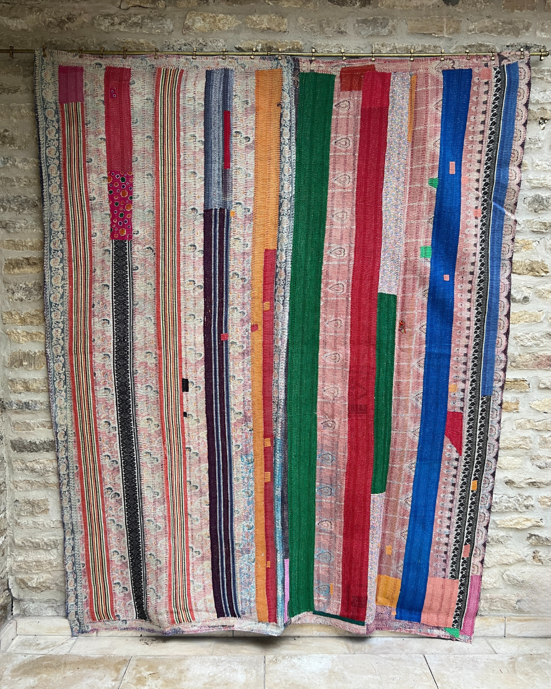 Patchwork Kantha Quilt No. 004