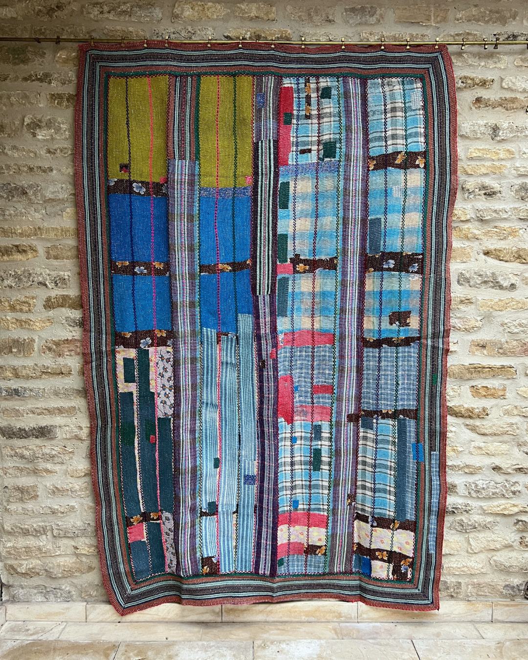 Patchwork Kantha Quilt No. 005