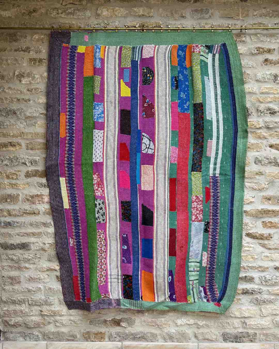 Patchwork Kantha Quilt No. 053