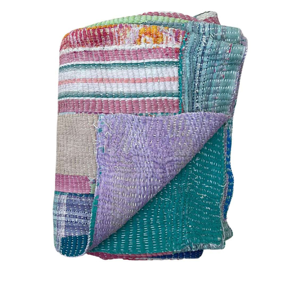 Patchwork Kantha Quilt No. 055