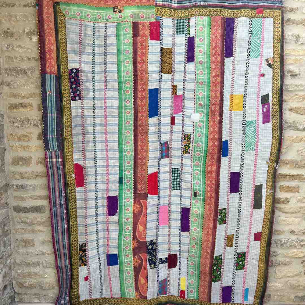 Patchwork Kantha Quilt No. 056