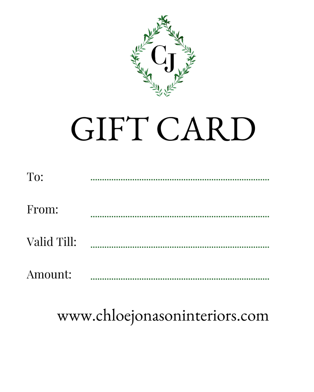 Chloe Jonason Gift Card
